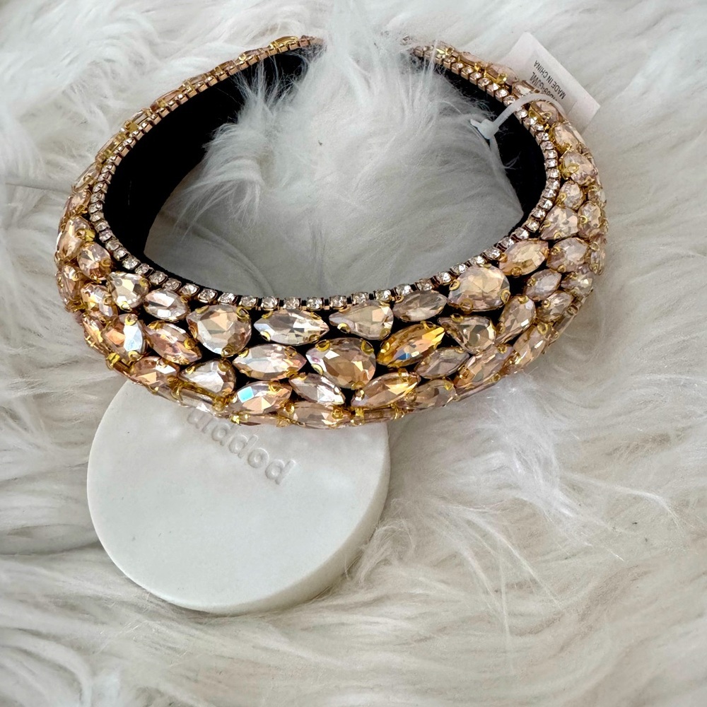 Top It Off  Gold Tone Rhinestones Headband